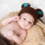 Crochet Bear Hat With Ears, Baby Boy Hat, Baby..