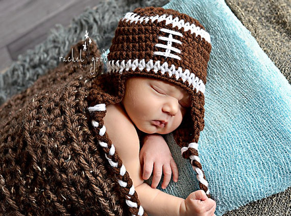 Crochet Football Hat, Newborn Football Hat, Football Hat, Baby Boy Hat, Toddler Hat
