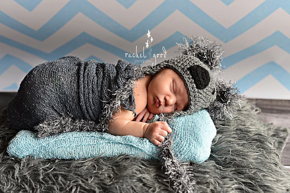 Koala Bear Hat, Crochet Koala Hat, Newborn Hat - Made To Order