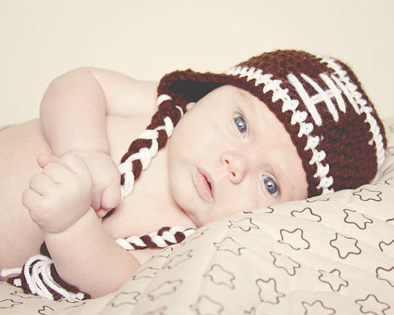 Crochet Football Hat, Newborn Football Hat, Football Hat, Baby Boy Hat, Toddler Hat